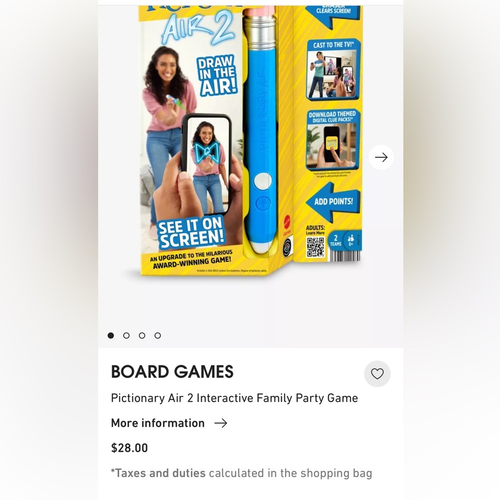 Mattel Games Pictionary Air 2 Family Game new in box